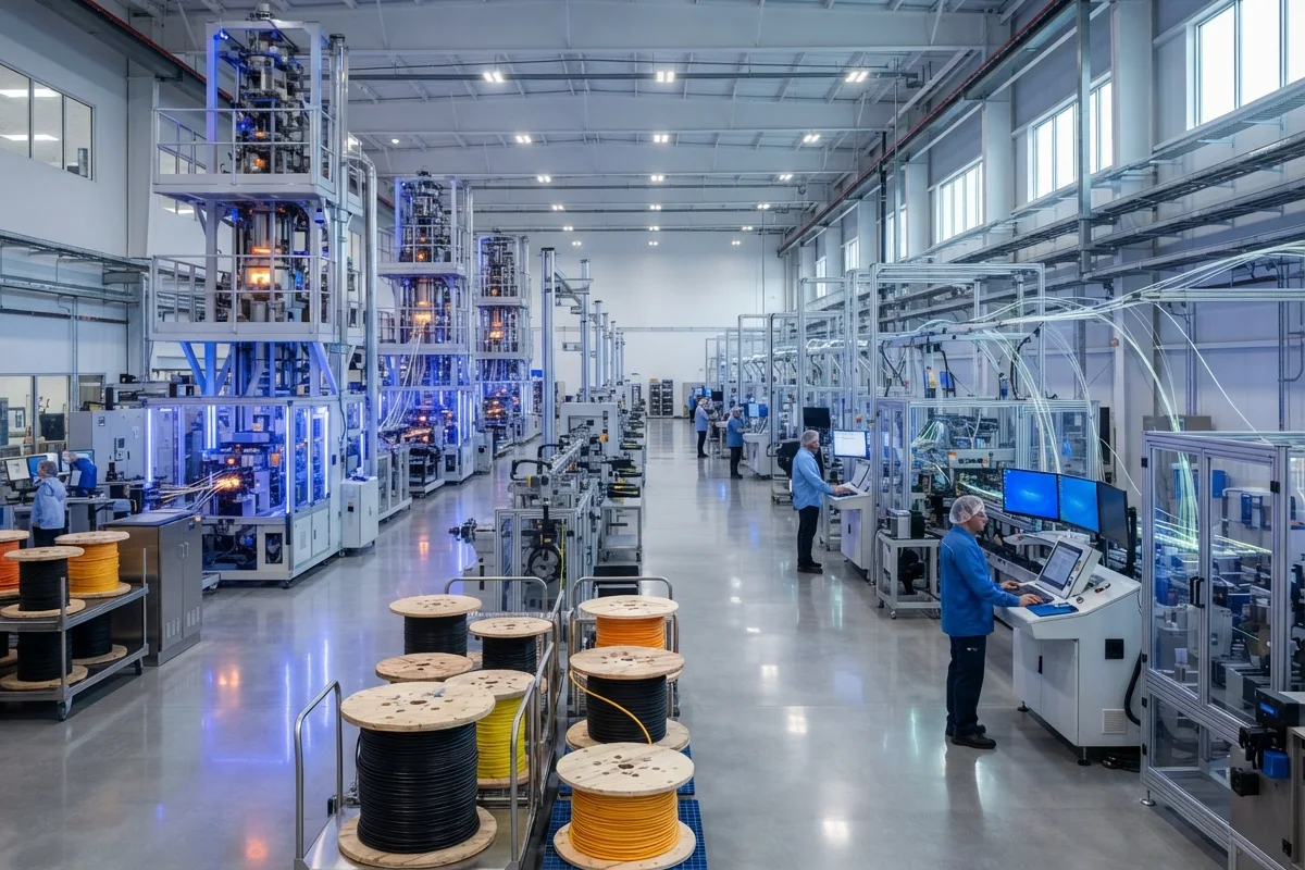 Fiber optic cable manufacturing floor